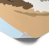 Niedlich Blue French Bulldog | Französisch Poster (Ecke)