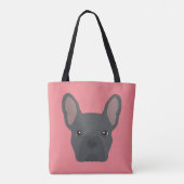 Niedlich Blue French Bulldog Tote Bag Tasche (Rückseite)