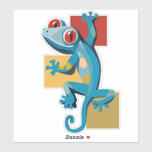 Niedlich Blue Gecko Reptile Lovers Aufkleber (Blatt)
