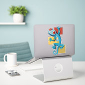 Niedlich Blue Gecko Reptile Lovers Aufkleber (Laptop auf Schreibtisch)