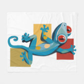 Niedlich Blue Gecko Reptile Lovers Fleecedecke (Vorderseite (Horizontal))