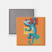 Niedlich Blue Gecko Reptile Lovers Magnet (Vorderseite/Rückseite)