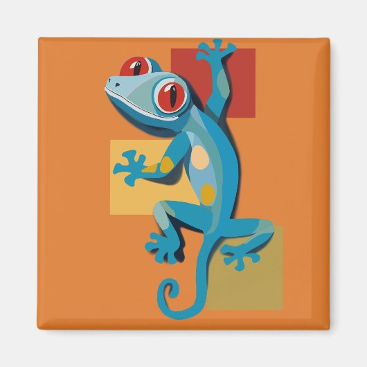 Niedlich Blue Gecko Reptile Lovers Magnet (Vorne)