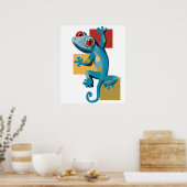 Niedlich Blue Gecko Reptile Lovers Poster (Küche)