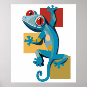 Niedlich Blue Gecko Reptile Lovers Poster