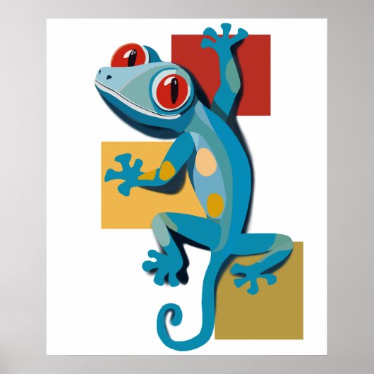 Niedlich Blue Gecko Reptile Lovers Poster (Vorne)