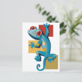 Niedlich Blue Gecko Reptile Lovers Postkarte (Stehend Vorderseite)
