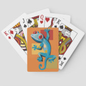 Niedlich Blue Gecko Reptile Lovers Spielkarten (Rückseite)