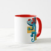 Niedlich Blue Gecko Reptile Lovers Tasse (VorderseiteRechts)