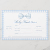 Niedlich Blue Gingham Bow Baby Vorhersagen Briefpapier (Vorderseite)