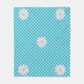 Niedlich Blue Gingham Karo Daisy Fleece Blanket (Vorderseite)