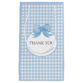 Niedlich Blue Gingham Picnic Print Vielen Dank für Kleine Geschenktüte (Vorderseite)