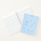 Niedlich Blue Girly Trendy Notizblock (Innenseite)