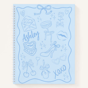 Niedlich Blue Girly Trendy Notizblock