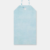 Niedlich Blue Gold Car Floral Adventure Baby Dusch Geschenkanhänger (Rückseite)