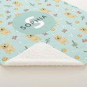 Niedlich Blue Golden Retriever Dog Monogram Kids Sherpadecke (3/4)