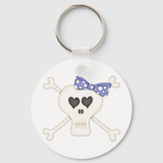Niedlich Blue Goth Crossbones Schlüsselanhänger (Vorderseite)