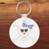 Niedlich Blue Goth Crossbones Schlüsselanhänger (Vorderseite)