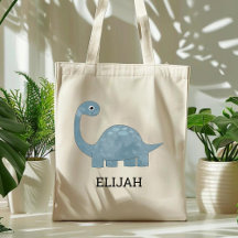 Niedlich Blue Gray Dinosaurier Personalisiert Kind