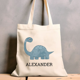 Niedlich Blue Gray Dinosaurier Personalisiert Tote Tragetasche