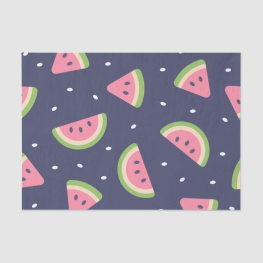 Niedlich Blue Green Boy's Birthday Watermelon Frui Seidenpapier (Vorderseite)