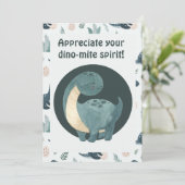Niedlich Blue Green Dinosaur Benutzerdefiniertes F Dankeskarte (Stehend Vorderseite)