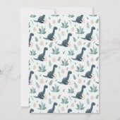 Niedlich Blue Green Dinosaur Benutzerdefiniertes F Einladung (Rückseite)