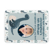 Niedlich Blue Green Dinosaur Benutzerdefiniertes F Magnet (Horizontal)