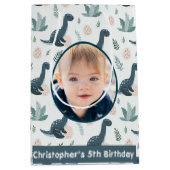 Niedlich Blue Green Dinosaur Benutzerdefiniertes F Mittlere Geschenktüte (Vorderseite)