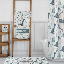 Niedlich Blue Green Dinosaurier mit Namen Badhandtuch Set