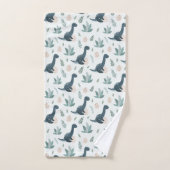 Niedlich Blue Green Dinosaurier mit Namen Badhandtuch Set (Handtuch)