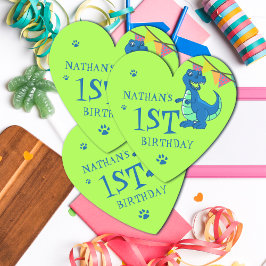 Niedlich Blue Green Paw Dinosaur ThemenGeburtstags Untersetzer