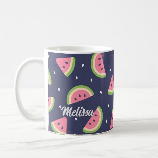 Niedlich Blue Green Watermelon Frucht Kaffeetasse (Links)