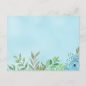 Niedlich Blue Greenery Gold Bear Boy Baby Dusche Einladungspostkarte (Rückseite)