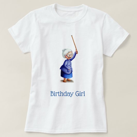 Niedlich Blue Großmutter Geburtstag T-Shirt (Design vorne)