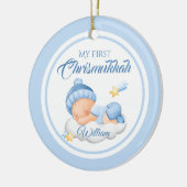 Niedlich Blue Hanukkah Baby's First Chrismukkah Keramik Ornament (Links)