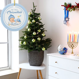 Niedlich Blue Hanukkah Baby's First Chrismukkah Keramik Ornament