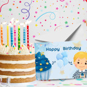 Niedlich Blue Happy Birthday Card - Friendly Birth Dankeskarte