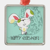 Niedlich Blue Happy Ostersonne Cartoon Silbernes Ornament (Vorne)