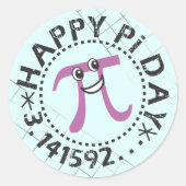 Niedlich Blue Happy Pi Day © - Pi Day Geschenkklam Runder Aufkleber (Vorderseite)