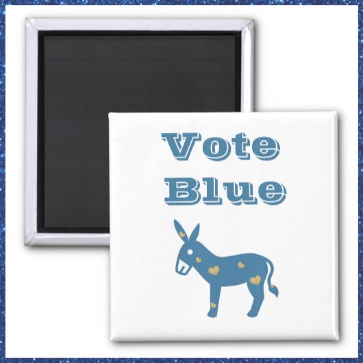 Niedlich Blue Heart Donkey STIMME BLUE Magnet