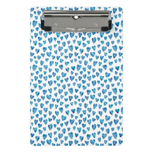 Niedlich Blue Heart Mini-Zwischenablage Mini Klemmbrett (Vorderseite)