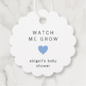 Niedlich Blue Heart Moderne Babydusche Geschenkanhänger (Vorderseite)