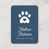 Niedlich Blue Heart Paw Print Pet Sitter Dog Walke Visitenkarte (Vorderseite)