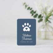Niedlich Blue Heart Paw Print Pet Sitter Dog Walke Visitenkarte (Stehend Vorderseite)