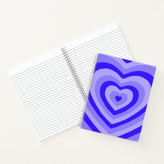 Niedlich Blue Heart Spiral Notebook Notizblock (Innenseite)