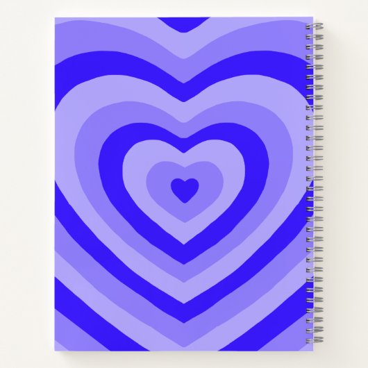 Niedlich Blue Heart Spiral Notebook Notizblock (Rückseite)
