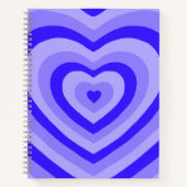 Niedlich Blue Heart Spiral Notebook Notizblock (Vorderseite)