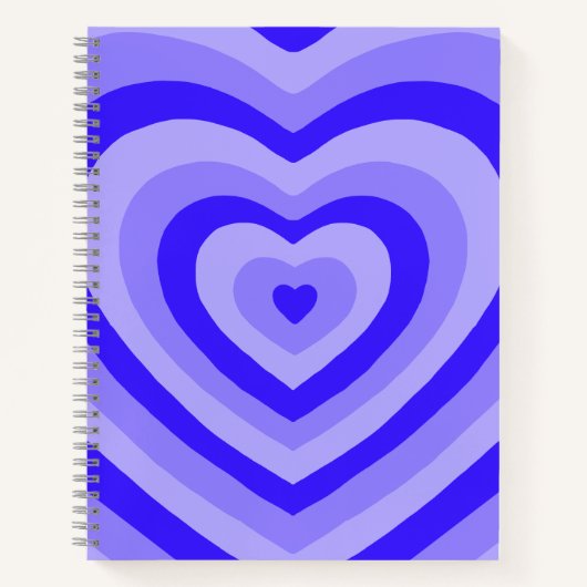 Niedlich Blue Heart Spiral Notebook Notizblock (Vorderseite)