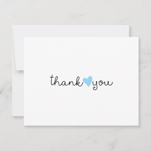 Niedlich Blue Heart Vielen Dank Dankeskarte (Vorderseite)